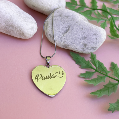 Collar Corazón Con Dedicatoria Para Hija Con Nombre Personalizado