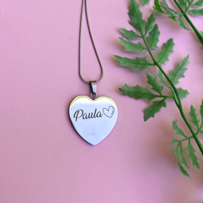 Collar Corazón Con Dedicatoria Para Hija Con Nombre Personalizado