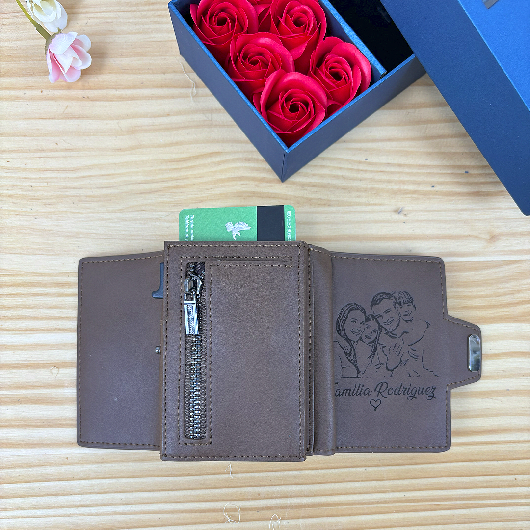 Cartera personalizada con foto y texto