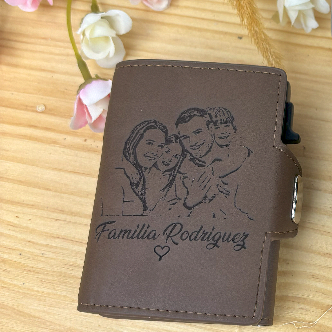 Cartera personalizada con foto y texto