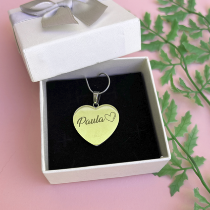 Collar Corazón Con Dedicatoria Para Hija Con Nombre Personalizado