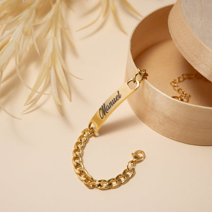 Pulsera Personalizada Con Dedicatoria Color Oro