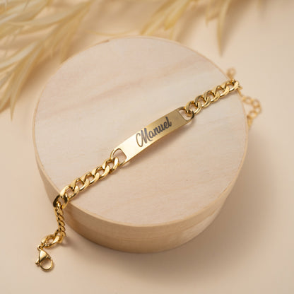 Pulsera Personalizada Con Dedicatoria Color Oro