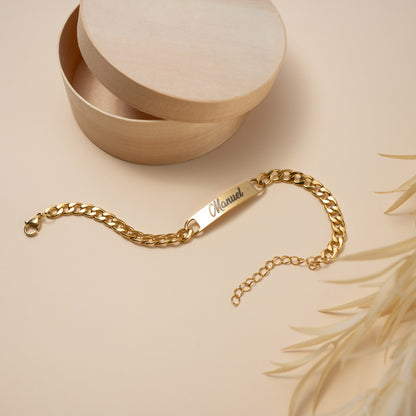 Pulsera Personalizada Con Dedicatoria Color Oro