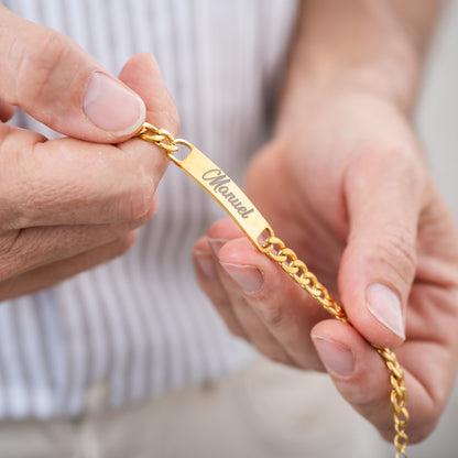 Pulsera Personalizada Con Dedicatoria Color Oro